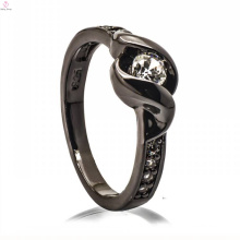 Fashionable Black Copper Jewelry Jade 925 Silver Diamond Resin Ring Design For Woman